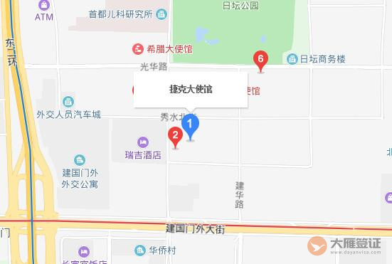 北京捷克大使馆地图