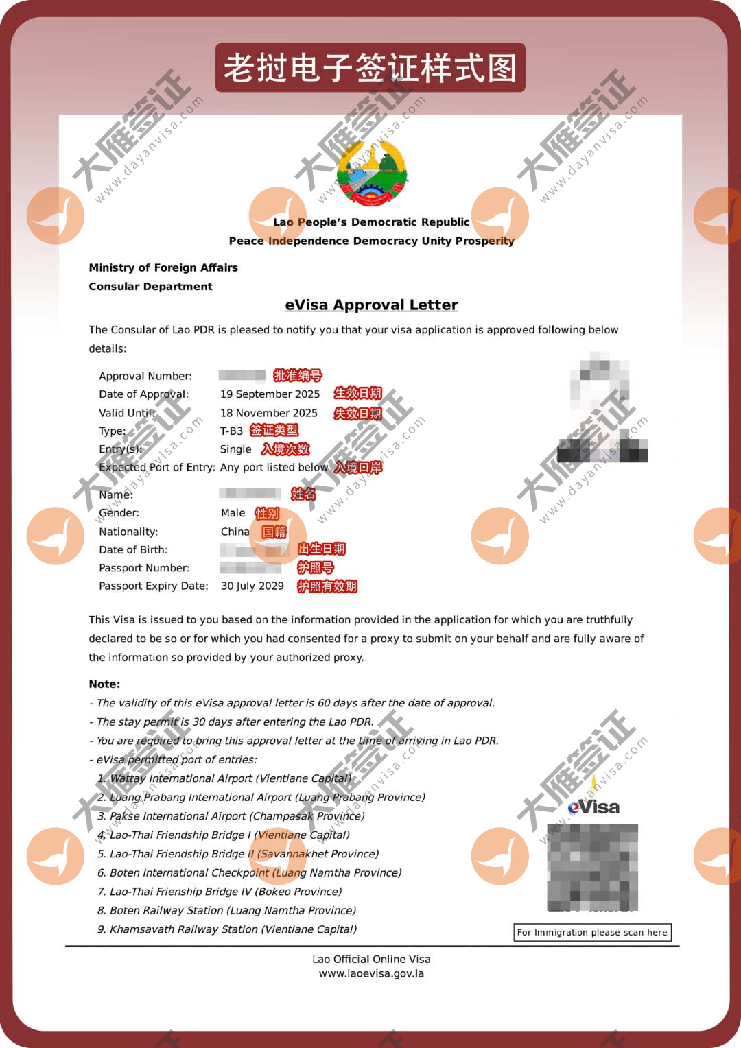 老挝电子样式图