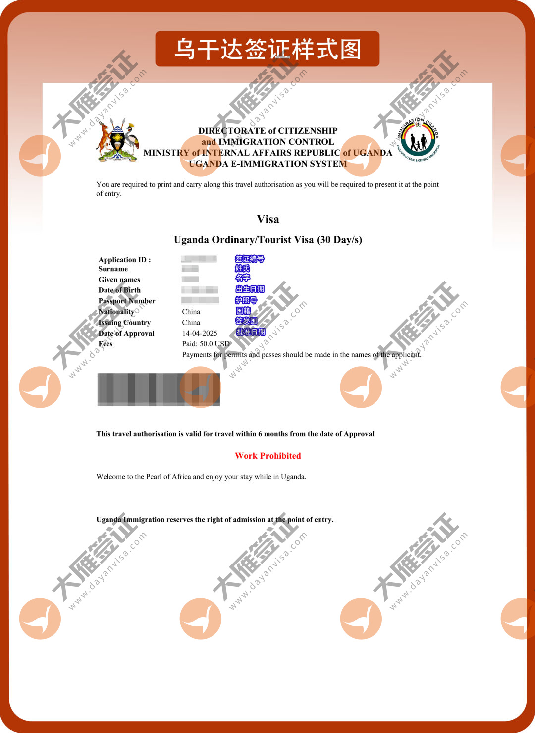 乌干达电子样式图