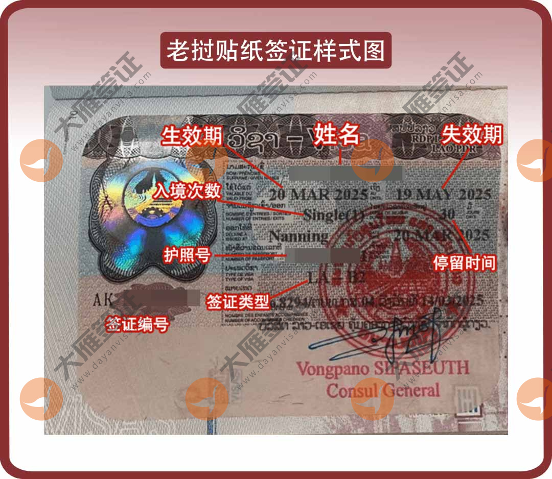 老挝贴纸样式图