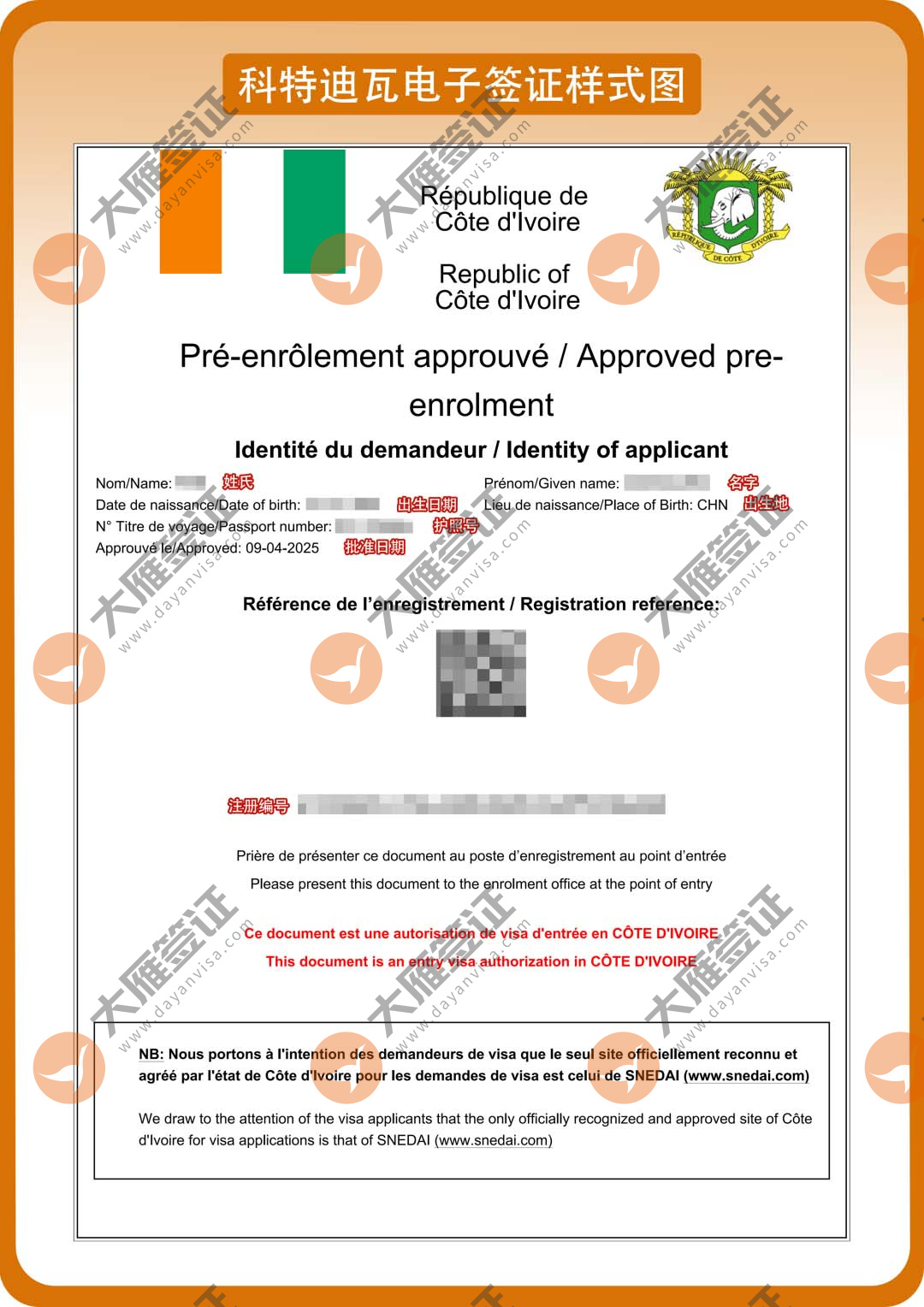 科特迪瓦电子样式图