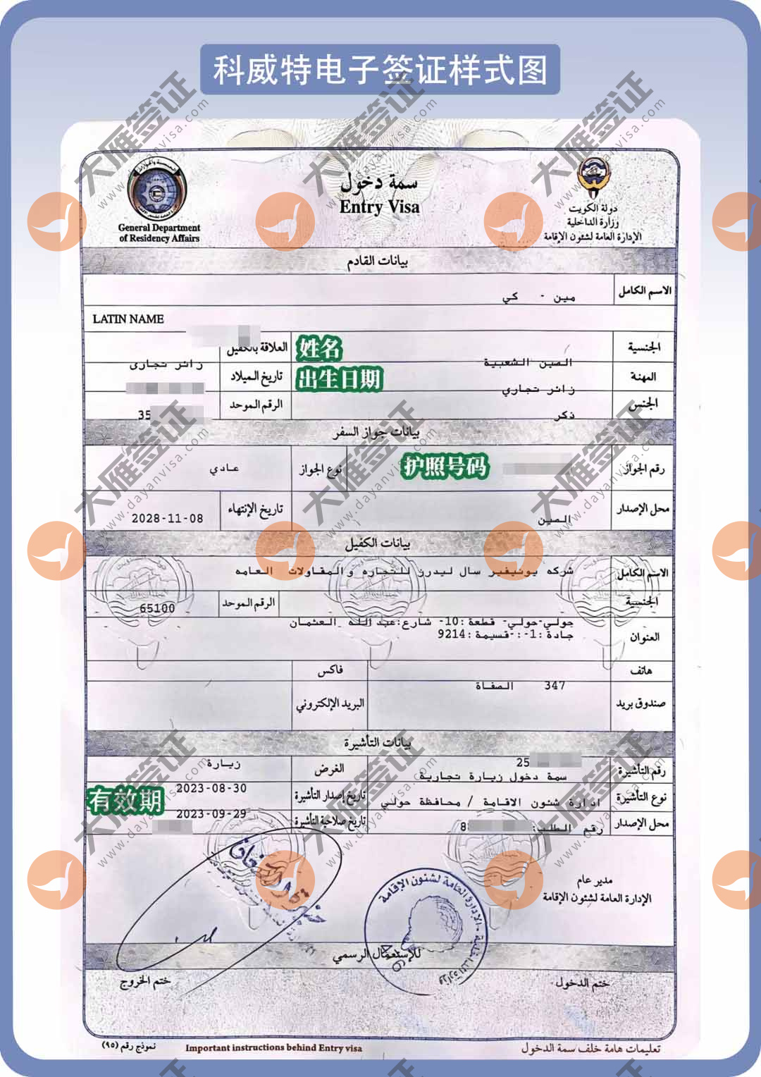 科威特电子样式图