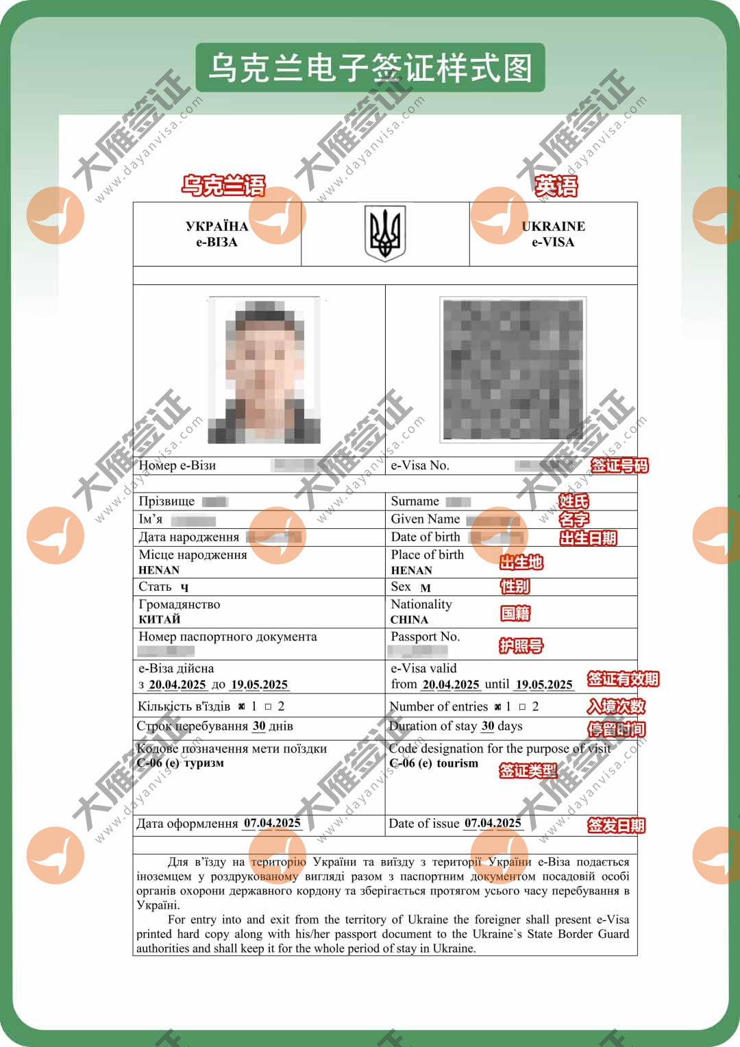 乌克兰电子样式图