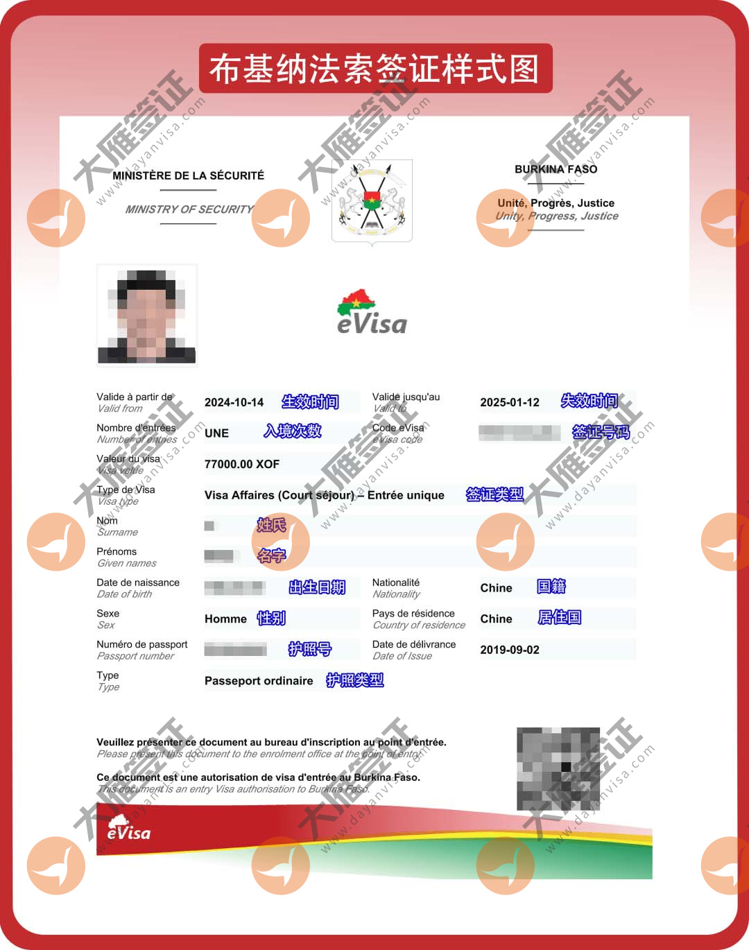布基纳法索电子样式图