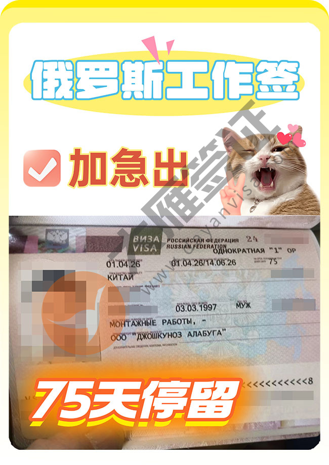 俄罗斯工作签证继续出签案例图
