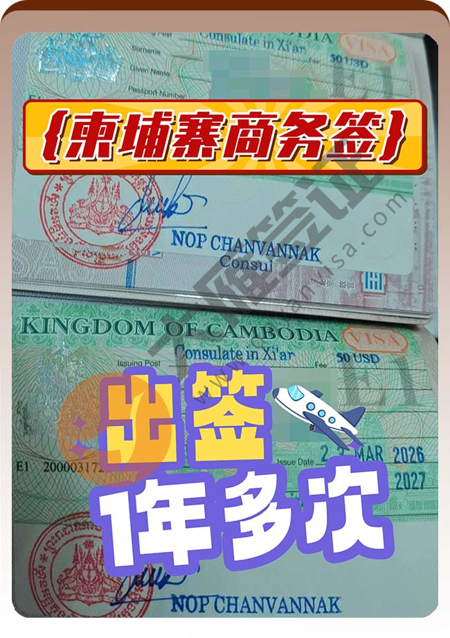 柬埔寨商务签证双人再下签案例图