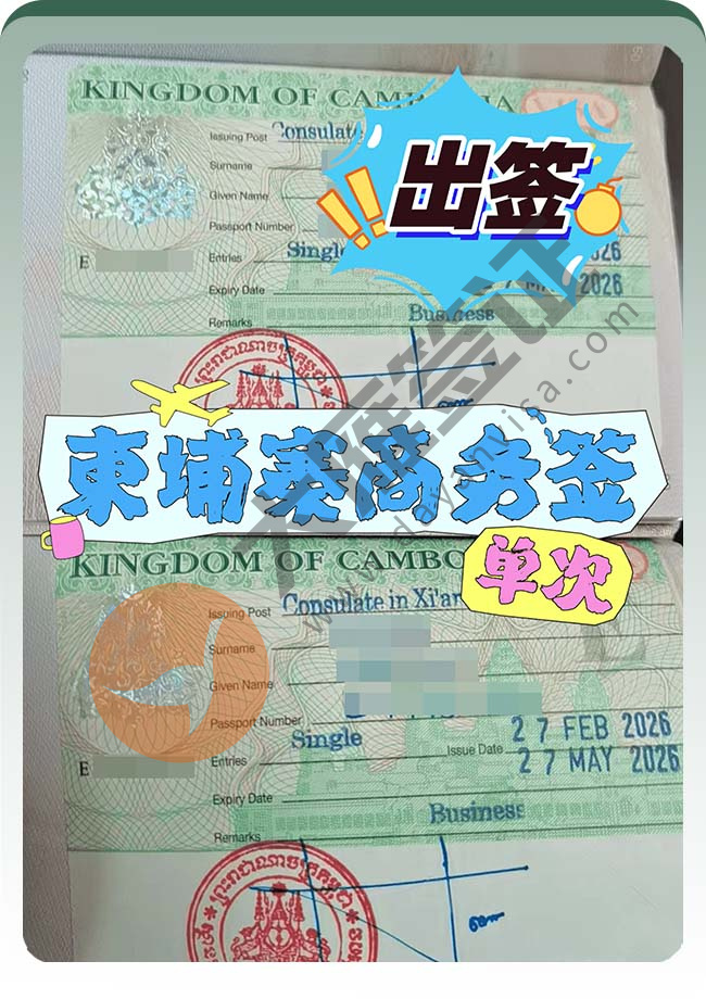 柬埔寨商务签证稳定再出签案例图