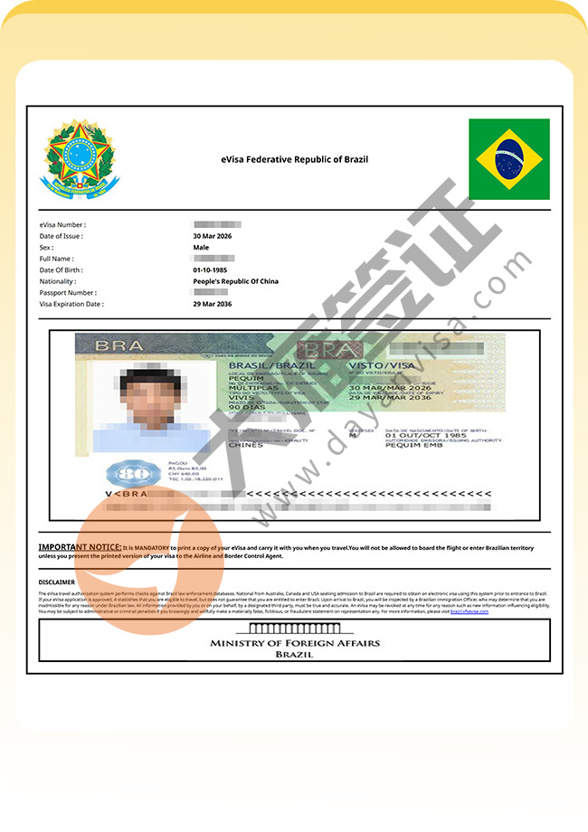 巴西展会电子签证顺利出签案例图03
