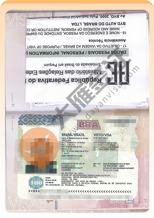 巴西工作签证批量再出签案例图02