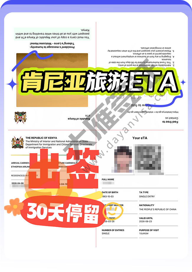 肯尼亚旅游ETA顺利出签案例图01