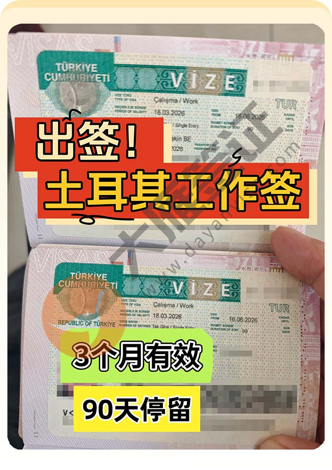 土耳其工作签双人再下签！