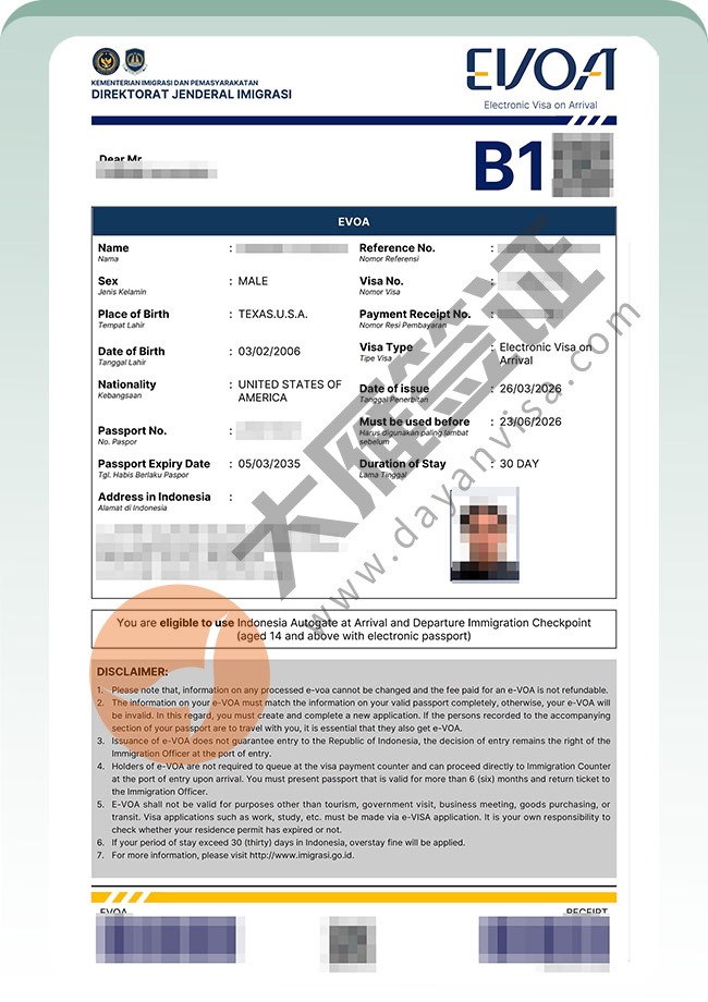 印度尼西亚B1签证批量再出案例图02