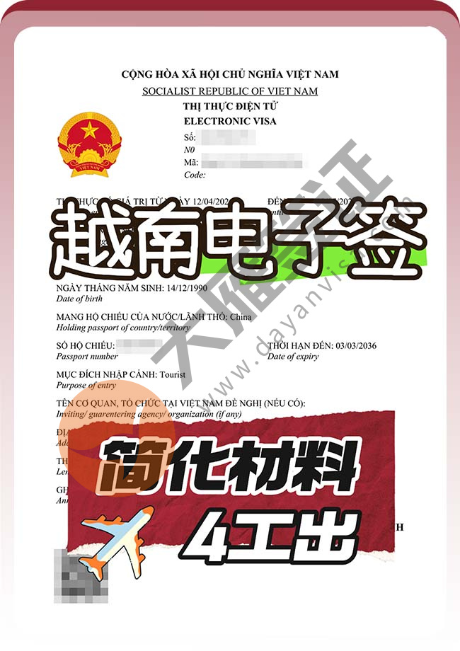 越南电子旅游签证继续稳定出案例图01