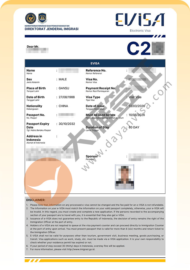 印度尼西亚C2签证批量再出案例图06