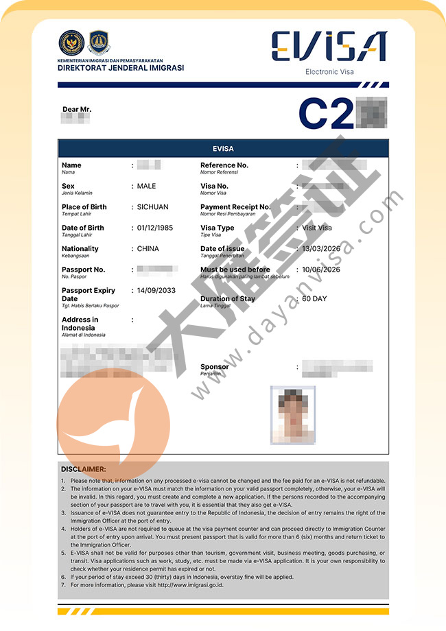 印度尼西亚C2签证批量再出案例图05