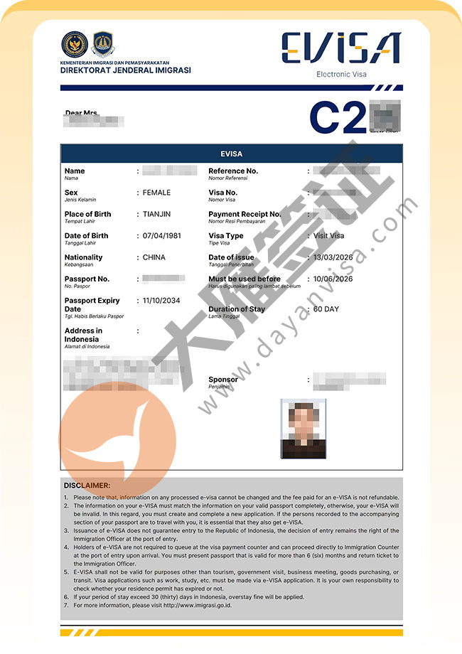 印度尼西亚C2签证批量再出案例图07