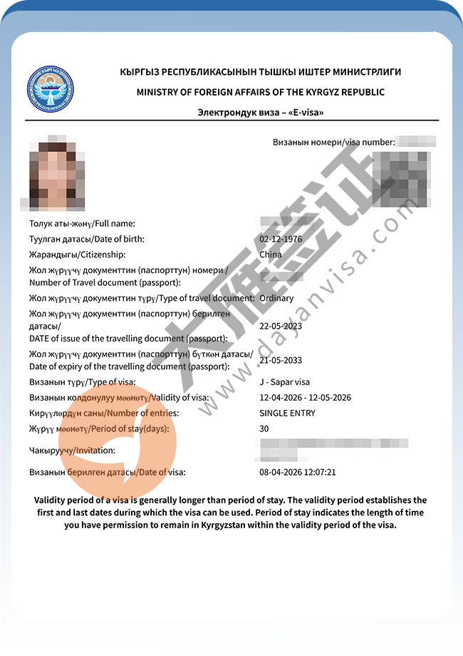 吉尔吉斯斯坦电子签证3人顺利出案例图04