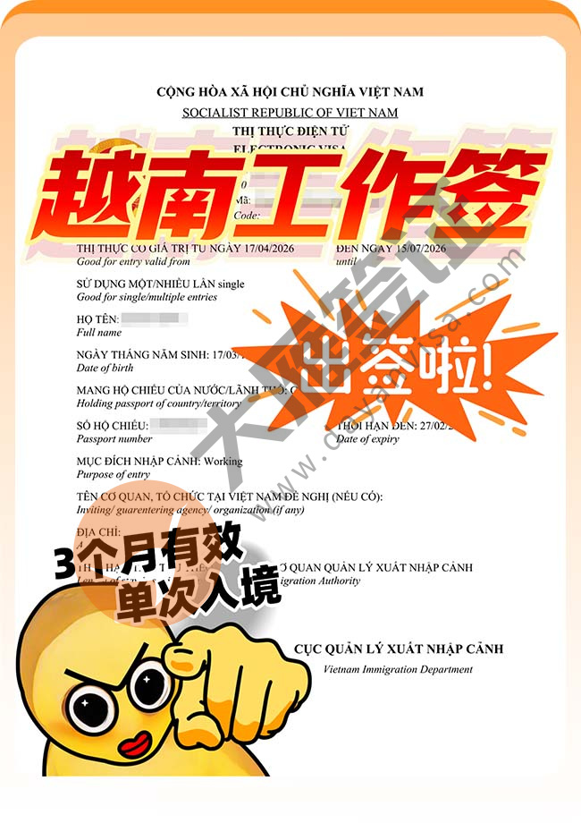 棒棒哒！越南工作签证出签啦案例图01