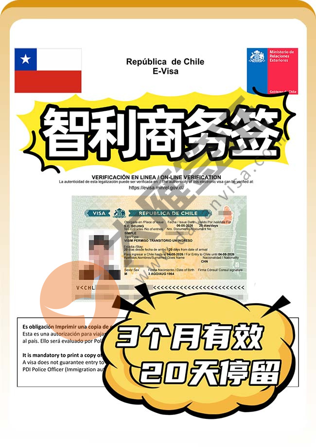 智利商务签证顺利出签啦！