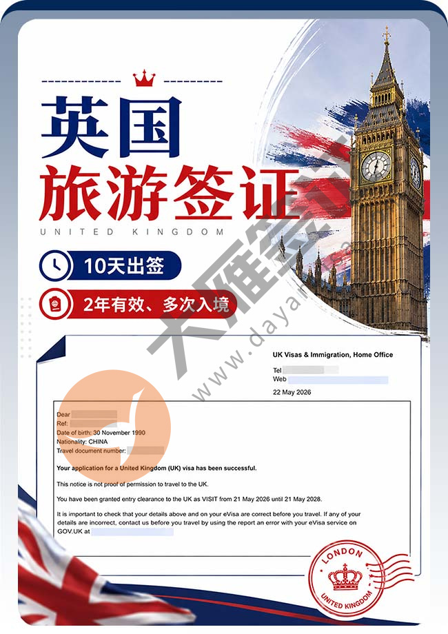 再出！英国旅游签证(2年期)案例图
