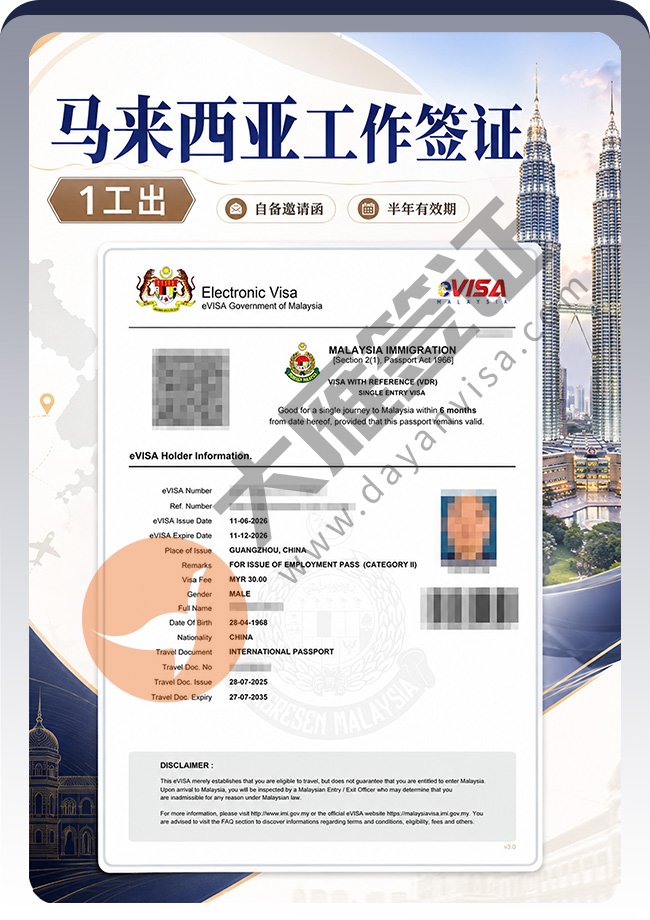马来西亚工作签证顺利下签！