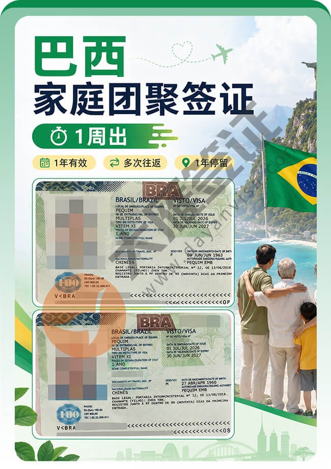 巴西家庭团聚签证父母二人齐拿到案例图