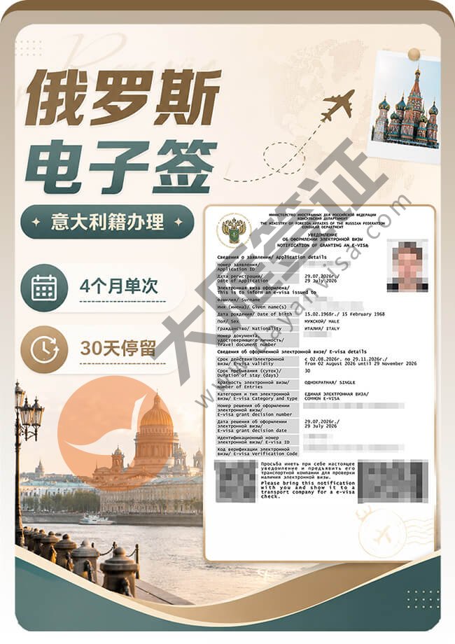 俄罗斯电子签证丝滑过签~