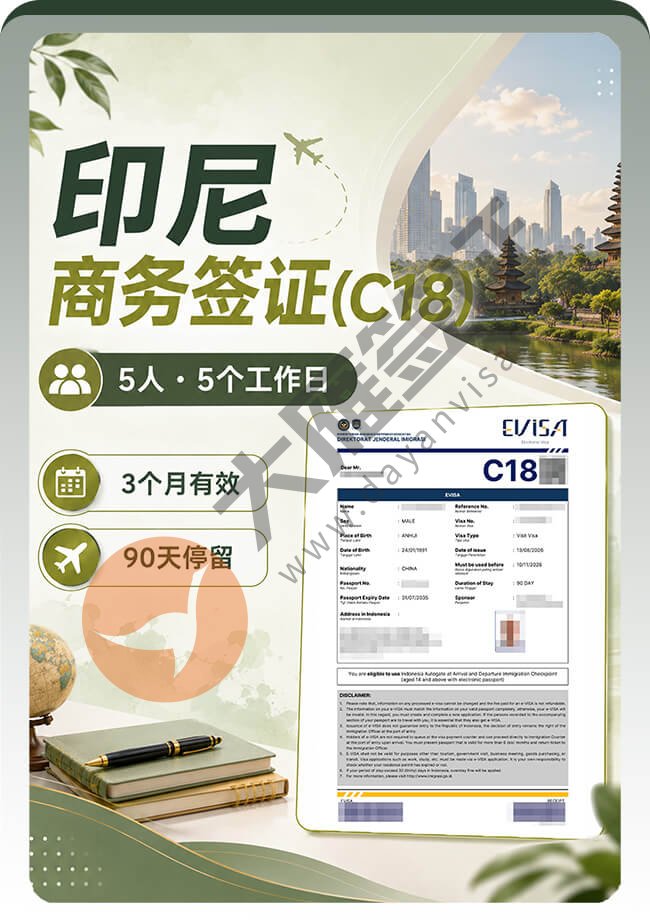 印尼商务签证(C18)案例图01