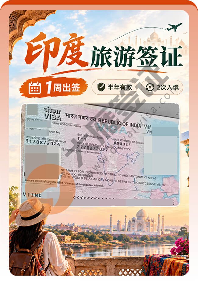 印度旅游签这次拿到半年有效案例图