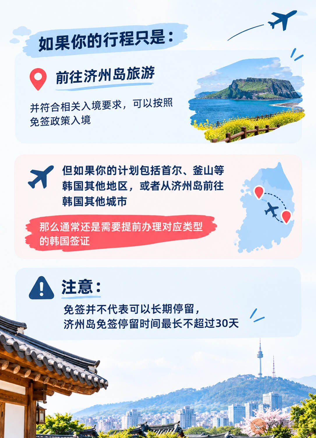 韩国免签别搞错!只有济州岛吗?图2